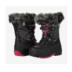 Kamik Black and Pink Faux Fur Winter Boots